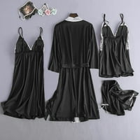 Ljetna čipka udobna čvrsta hamisole haljina donje rublje pidžame za žene plus veličine klirence crna