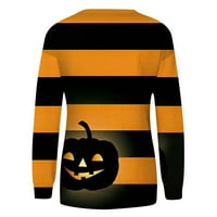 Tking modni vrhovi dugih rukava za žene Crewneck Halloween košulje za print casual pulover grafički bluza đumbir 2xl