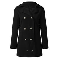 Prevelizirani lagani kaput za ženske casual rever, puni dvostruki grudi otvorena prednja jakna dugih rukava sa dugim rukavima