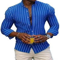 Colisha Muška tunička majica revel vrat dugut dolje majice Slim Fit Business Long Ruyve Blue XL