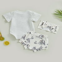 Dojenčad za bebe Djevojke Ljetna odjeća setovi kratkih rukava krava životinjska roma od kratkih rukava