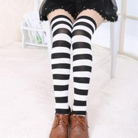TUPUMT Striped visoke čarape, duge preko koljena prugaste čarape za žene tinejdžerske djevojke Mladi