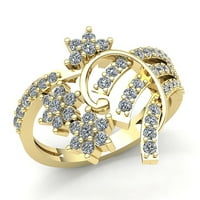Originalni 3CARAT okrugli rez Diamond Dame Bridal Accent Cvjetni godišnjica vjenčanica Čvrsta 18k ruža,