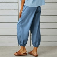 Ženske ležerne fenjerske haremske hlače Labavi fit stil flama pantalona za gležnjeve ljetne vrećice