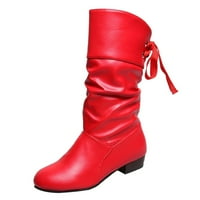 Voncos Womens Cleance Clearence - Udobna lagana jesena i zimska topla široka širina žene cipele crvene