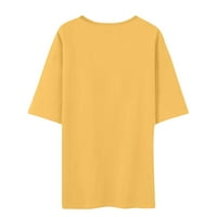 Ženske vrhove Crew Crw Crste bluze Casual Women Modne majice kratkih rukava Žuta 4xL