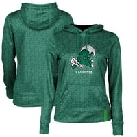 Ženski zeleni tulanski zeleni talas Lacrosse pulover hoodie