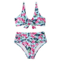 Ženske tropske prašume Print dvije kupaćim kupaćim plažom Bikini dva seta Micro Bikinis zavoj Biquinis