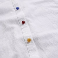 Xiuh cvjetni tisak Top žene Vintage Casual Flowy majice Šareno dugme Dugi rukava Majica plus veličina