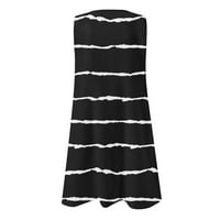 Voncos haljine za žene - Ljetni modni ispisani pulover bez rukava crna 10
