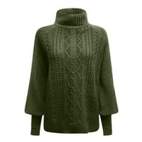 Iopqo džemperi za žene dame na sredini vrat džemper labav dugi rukav džemper pulover TOP-a