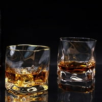 300ml 10.15oz neregularno čisto viski staklo uvijeno staklo za pitiru, kokteke, konjac, staromodni koktel Tumblers, čaše za degustaciju stakla za muškarce žene