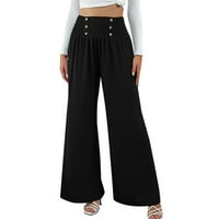 Ženske hlače Čvrsto boje velike veličine Casual Hlače Pamučne posteljine labave hlače široke hlače za