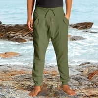 Aaiyomet Mens Joggers sa džepovima Pamučni elastični remen Čvrsti boje casual pantalone