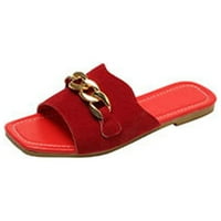 VerPetridure Ljetne sandale za žene Žene Ljetni modni Ležerne prilike za dekoracije metala Ravni donji papuče u boji