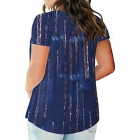 Gallickan Essentials Ženske majice Žene plus veličine V-izrez Tipka za tiprejdžer Tipka, kratki rukav na vrhu majica Bluze Modne ponude ispod 15 USD