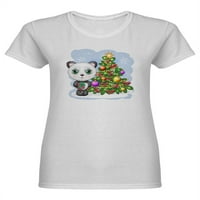 Panda i božićna majica u obliku drveća žene -Image by Shutterstock, ženska XX-velika