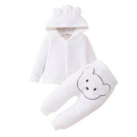 Petort Baby and Toddler Boy Set Set džemper i jogger Outfit Set White, 3Y