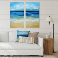 Art DesimanArt Toplo tropsko more i plaža Seascape platnena zidna umjetnička stakla 16 W 32 H 1 D