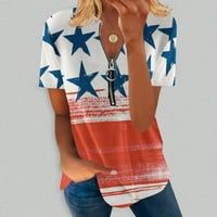 Dahich ženske bluze i vrhovi zvjezdani grafički labav V Ret Neovisnost dana Ležerne prilikom polovine
