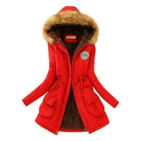 Kaput za žene zimska ženska jakna s kaputom s kaputom Slim zimske obloge kaputi modni kaput