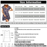Ženske haljine Clearence kratka rukava midi haljina, modna a-linija cvjetna ljetna haljina V-izrez V-izrez