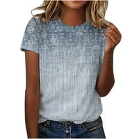 Giligiliso Povratak na školu Ženska modna tiskana majica kratkih rukava Bluza okrugli izrez casualtops