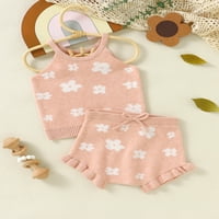 Sunsery Toddler Girl Ljeto odijelo za bebe cvjetno print Sets setovi bez rukava Klit tenk vrhunske kratke hlače