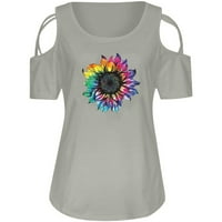 Košulja scyoekwg za žene Grafičke majice Trendy casual labav ljetni udoban posadski vrat za hladne hladne