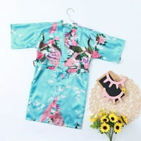 Dezsed Pijamas & Robes Kids Bath Lops Cleariance Toddler Djevojke Cvjetni print Silk Satin Kimono Robes