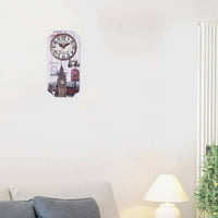 Drveni sat Europski stil Kreativni kvadratni zidni sat Kuća za spavaću sobu Viseće bar bez baterije