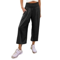 SKPBlutn casual pantalone za žene visoki stručni džepovi elastični struk krutne hlače Ležerne duge pantalone