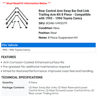Stražnja kontrolna ruka Sway bar Krajnji vezu Zadnji krak za ruke - kompatibilan sa - Toyota Camry 1995