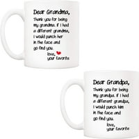 Funny badje i bake šalice kafe postavi božićni pokloni od unuka unuka, dragi djed bake, hvala na ...