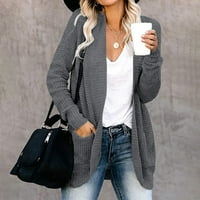 Cuhas ženske modne džempere za žene plus veličine casual labavo solidne boje dugih rukava s dugim rukama