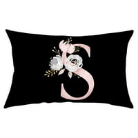 Yubnlvae navlake navlake na potuzama Engleski abeceda ANW cvjetni jastučnici crno bacaju jastuk za k jastučnica