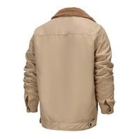 Zunfeo zimska jakna za muškarce - čvrsto dugme dolje motociklistička jakna casual rever tople dugih