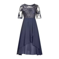 Stabilne ljetne haljine za ženske ženske haljine šifon elegantan čipkasti patchwork haljina izrezana