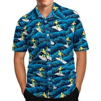 Muške vrhove Ljetni havajski print Crk Crct Revel Majica kratkih rukava Bluza za odmor