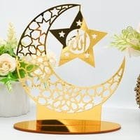 Riapawel Eid Mubarak akril udubljeni izleti Star Moon Stol Ornament Eid Mubarak Diy Dekoracija za dom