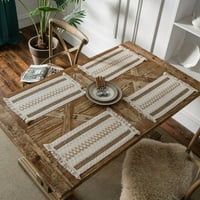 Yebay stol mat tassels dizajn fino šivanje pravokutnog vintage tkani boho placemat za restoran