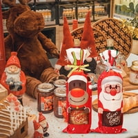 Božićne vreće za boce za vino, Santa Snowman Deer uzorak flash omotaj Xmas Crveno vino poklon torbe