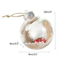 LI HB Dekoracija prozirnog božićnog balka sa božićnim loptom festival Privjesak poklon šuplja kugla,