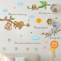 Farfi zidne naljepnice Izmjenjivi ukrasni crtani uzorak grane životinje Mala kuća naljepnica za djecu