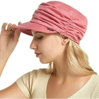 Xiuh Ženska modna meko obrubljena pleteni jezik Kupov za sunčanje modne šešire Pink