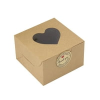 WashRanp pojedinačni cupcake bo s prozorom u obliku srca, mini pekarski okviri za hranu za CupCakes Čokoladne jagode