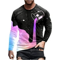 Zodggu T majice za muškarce Modni trendi muški bluze s dugim rukavima za muškarce 3D digitalni kozmički