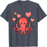 Hobotnica sa srčanim balonima Valentines Dnevna majica