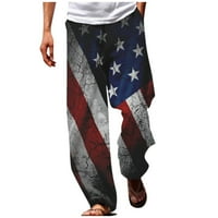 Summer Clearence Muške hlače natrag u školi Trendy Ravno američka Dan nezavisnosti 3D Štampane modne