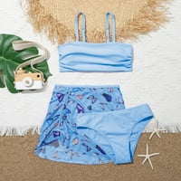 Djevojke Osnovne dvije bikini + leptir pokrivaju suknje set kupaonice 8-12Y Dječji kupaći kostimi kupaći